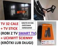TV Philips 32" cale + TV STICK ( ANDROID SMART TV ) + Uchwyt ścienny