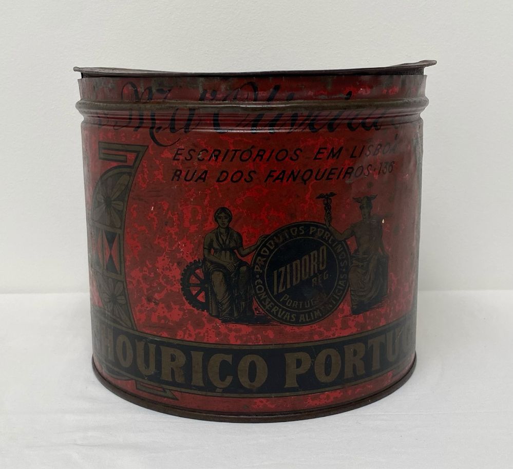 Lata antiga publicidade Chouriço Izidoro Lisboa Montijo