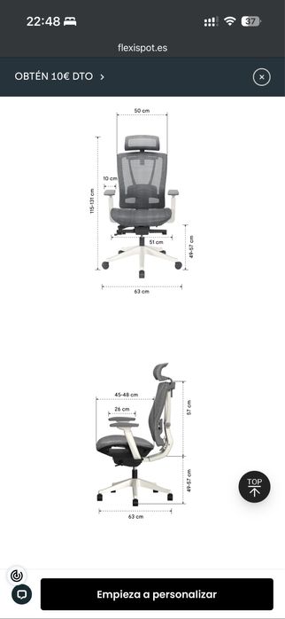 Cadeira Ergonomica Flexispot C7 Malha Cinzenta