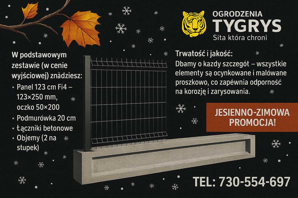 Nie czekaj do wiosny – zamów ogrodzenie 123cm fi4 już teraz za 55zł/mb