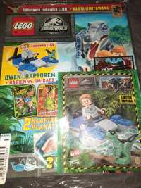 Lego Jurassic World gazetka z saszetką- Owen z raptorem;bagienny śmiga