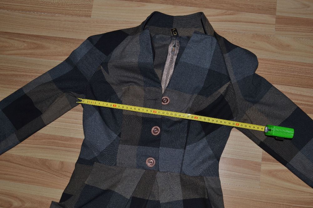 Sukienka elegancka biurowa krata kratkę S XS 34 36