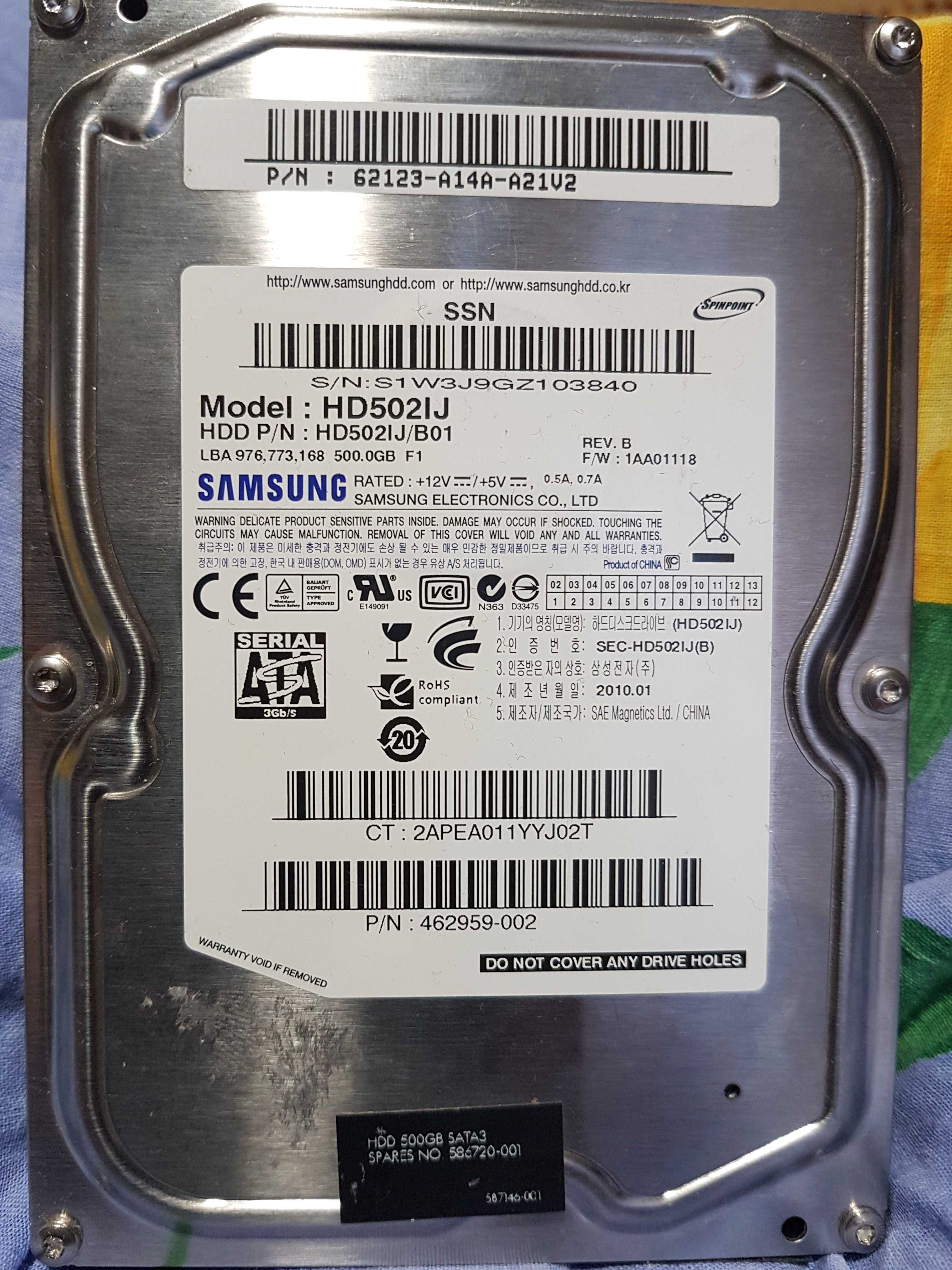 диск б/у SATA 500GB, 1000GB