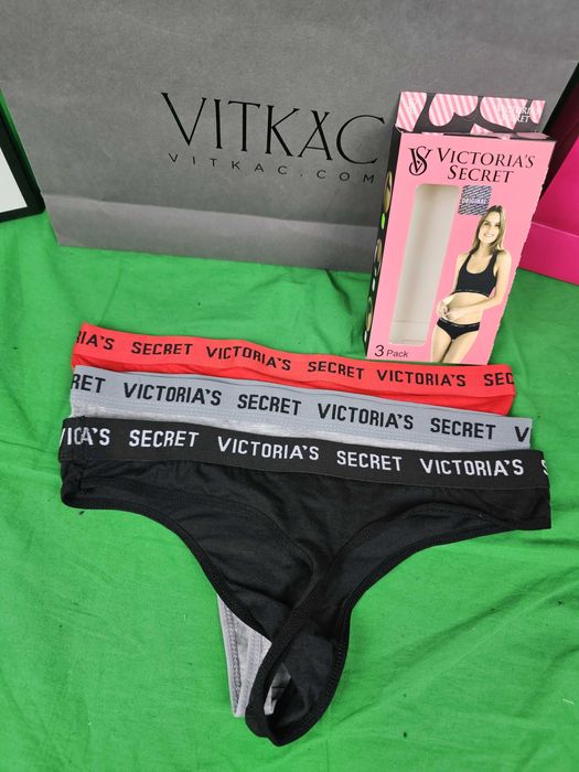 3pak Majtki Stringi Komplet Damskie Calvin Tommy Figi Victoria