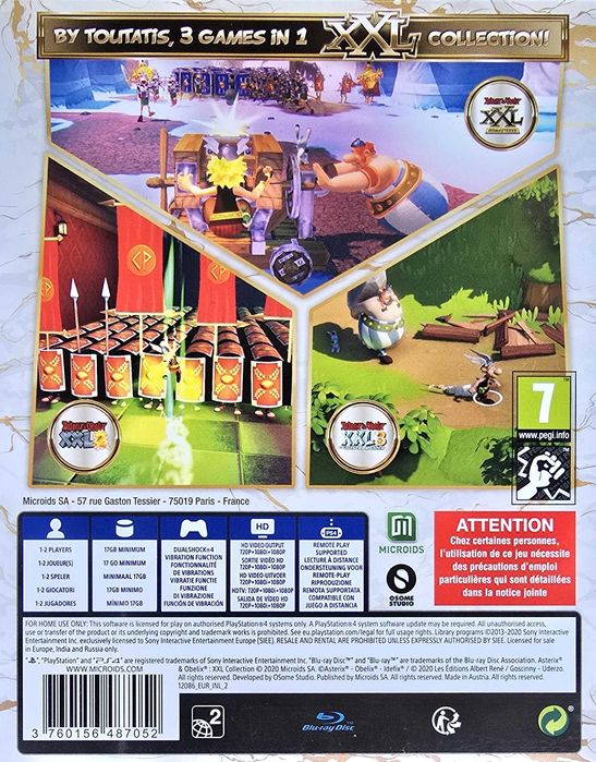 ASTERIX & OBELIX XXL COLLECTION 3 gry na płycie Playstation 4 PS4 PS5