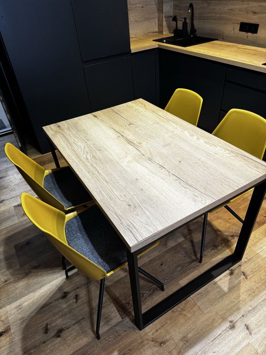 Krzesło żółte musztardowe Nox 4 designerskie krzesła szare siedzisko