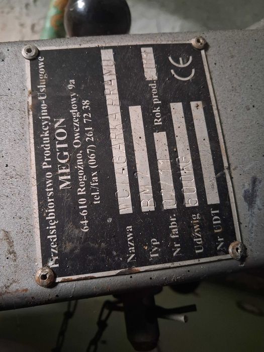 Suwnica mobilna, bramowa PROMAG 500 kg.