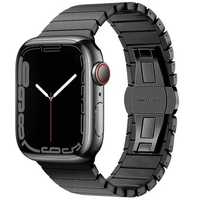 Черный ремешок из нержавеющей стали, для Apple watch 42 44 45 49