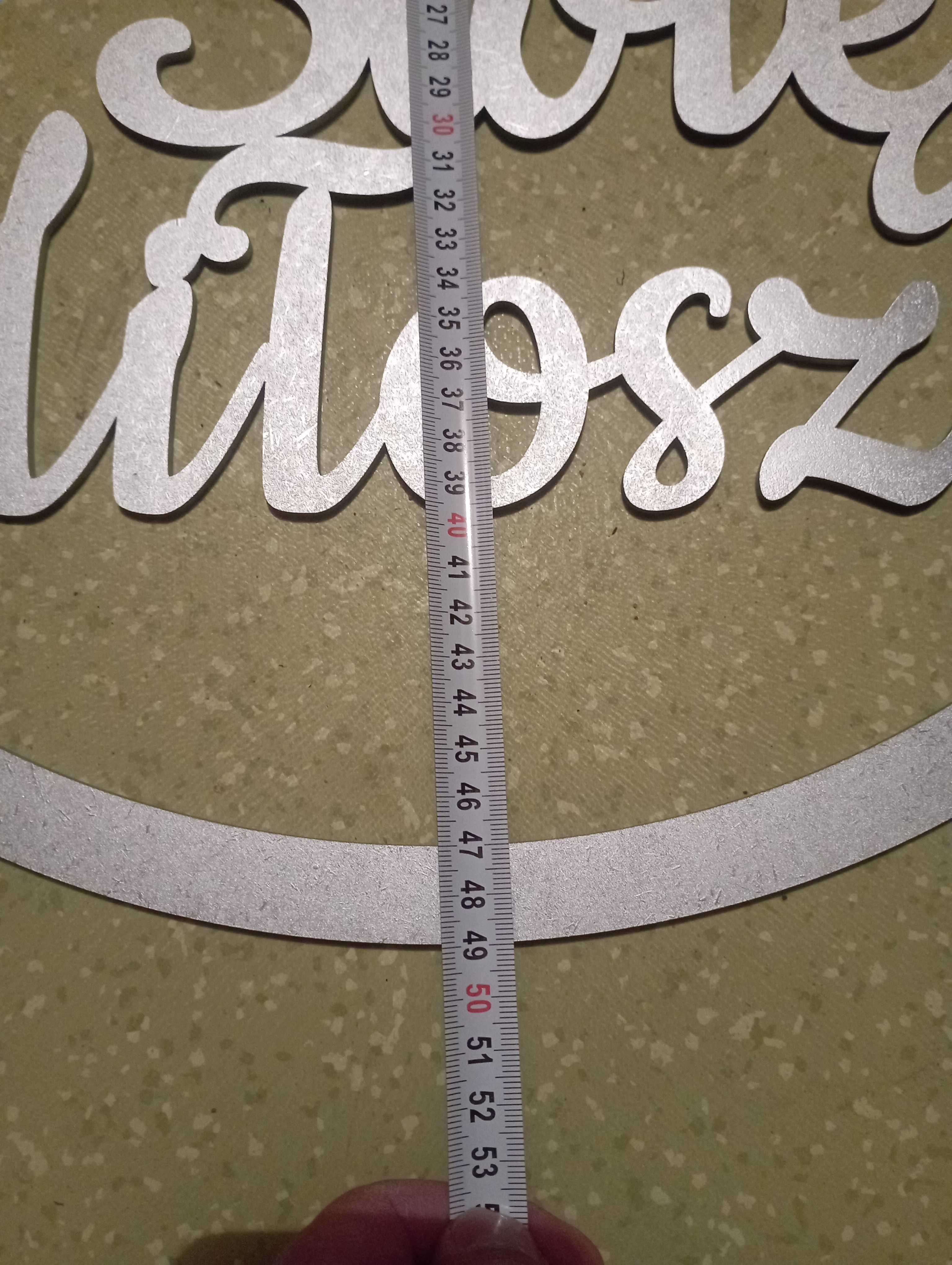 Chrzest Święty Miłosza napis baner koło Miłosz 50 cm srebrny