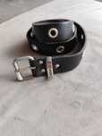 Pasek Timbelt S M czarny skórzany tunele vintage alternative goth