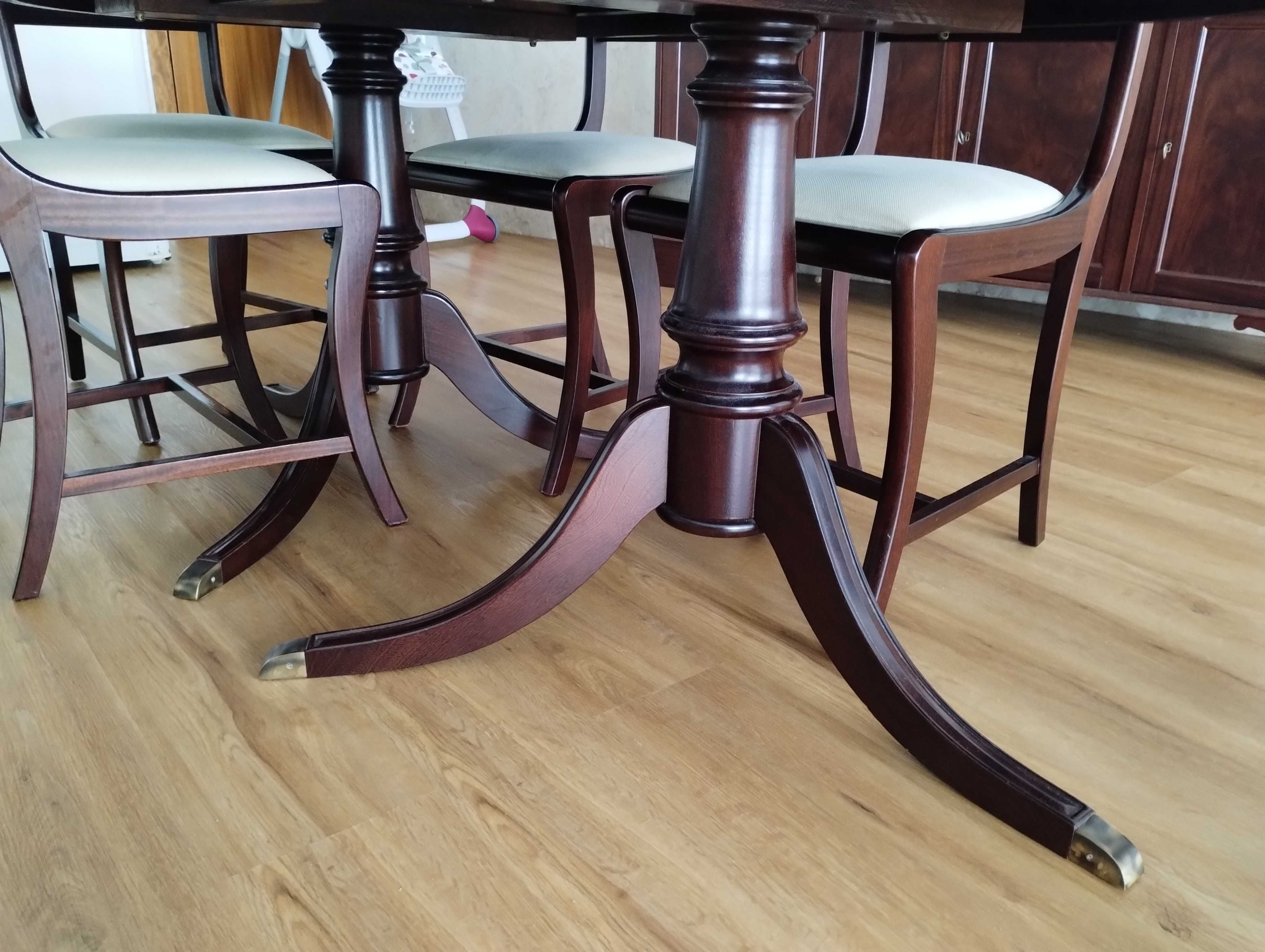 Conjunto Mesa de Jantar + 6 cadeiras com Balcão e Espelho