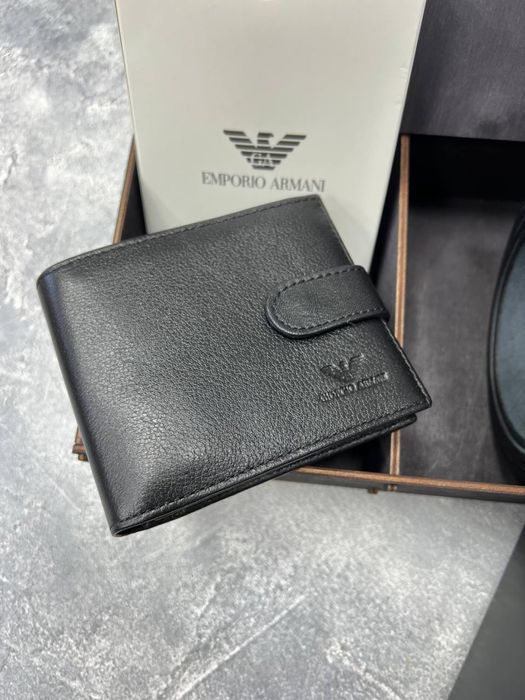 Подарунковий набір для чоловіка з натуральної шкіри ремінь+гаманець