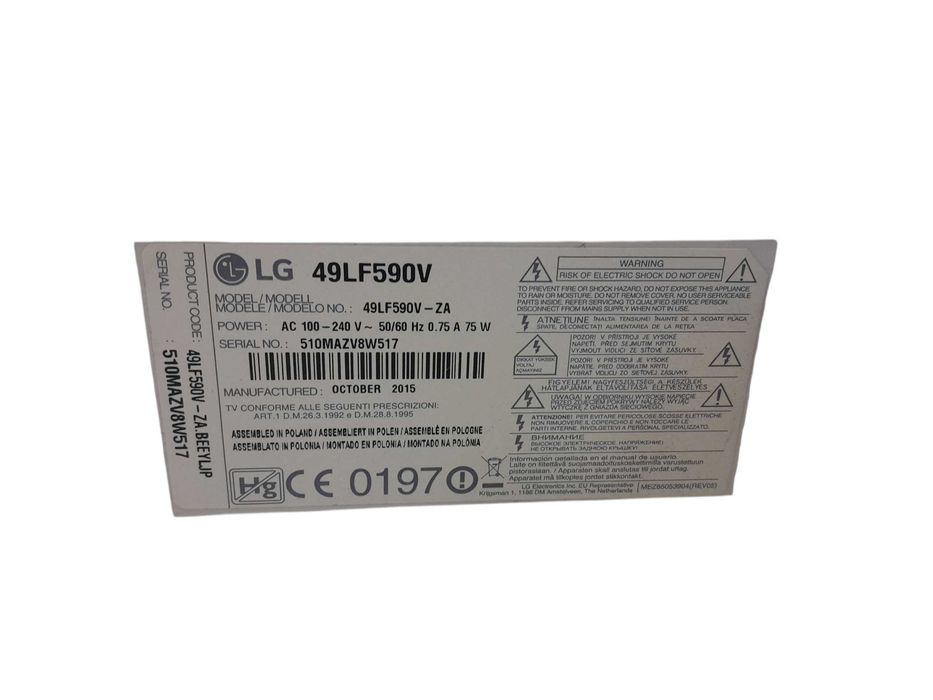 telewizor LG 49LF590V 49CALI smart tv