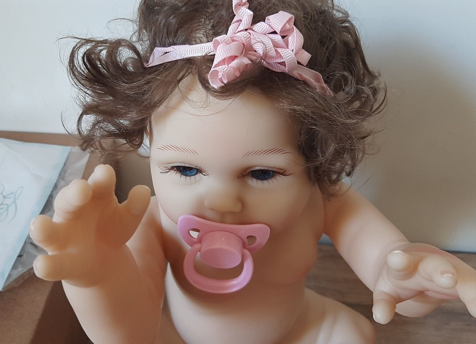 Оригинальная кукла reborn beby Dol 48 см.Врощенные волосы.Силикон.