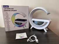 Lampka LED, glośnik, rgb, ładowarka indukcyjna BT-3401.
