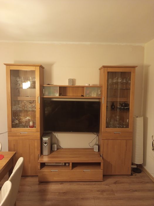 Zestaw mebli do salonu pokoju,  witryny fronty z drewna