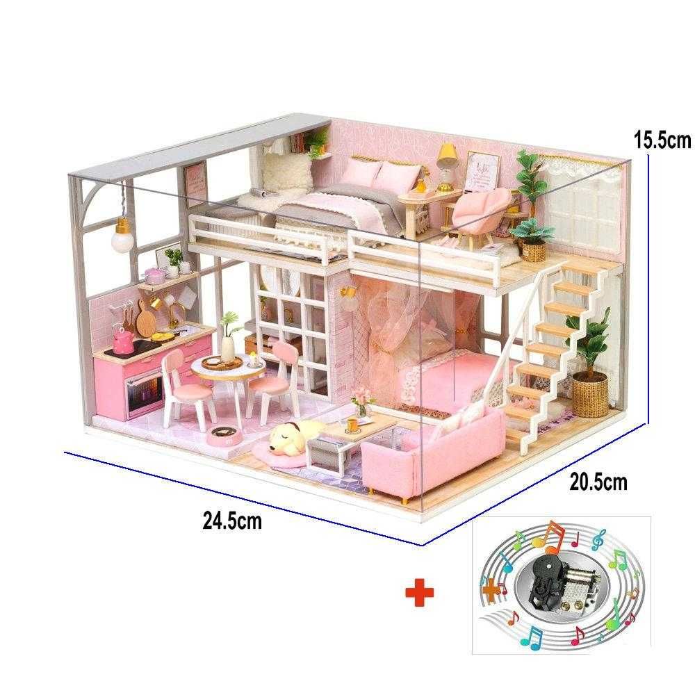 3D Румбокс ляльковий дім конструктор DIY Cute Room L-027 Pink house