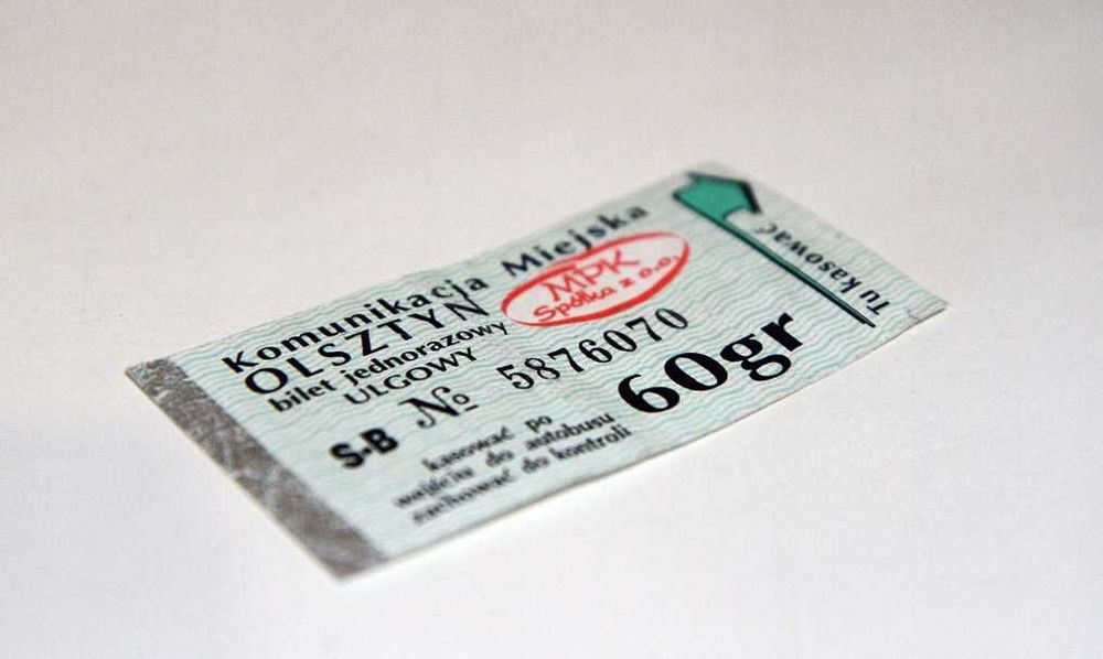 Rarytas, perełka! Bilet jednorazowy ulgowy MPK Olsztyn 60 groszy