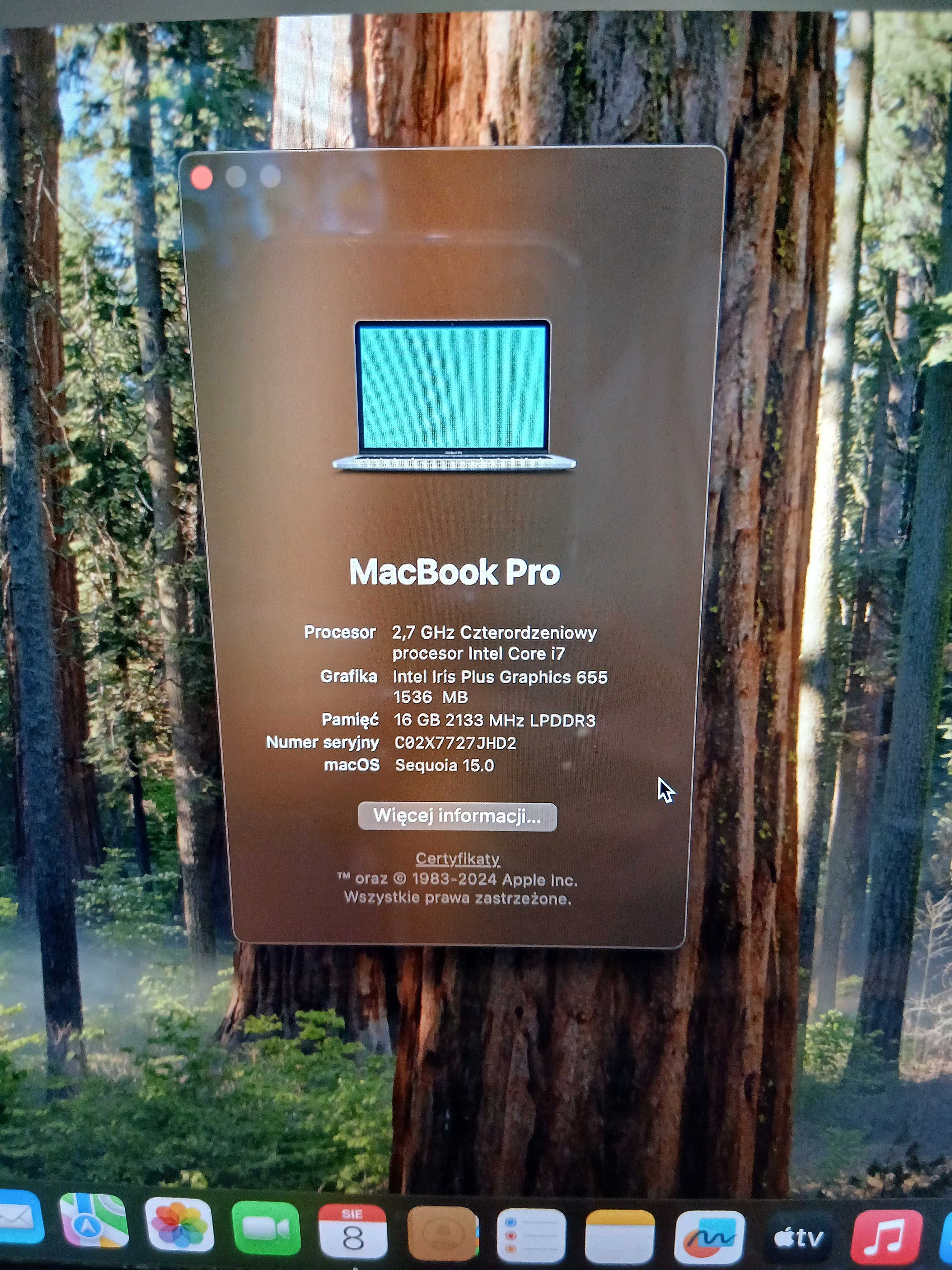 Apple Macbook Pro A1989 13.3" | intel core i7 8569u 2,8 ghz 16GB/512GB