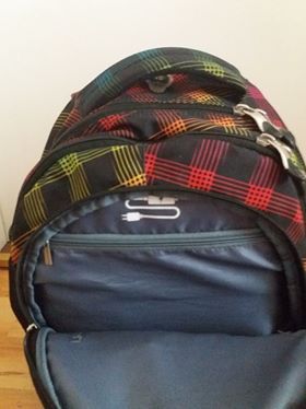 Plecak szkolny młodzieżowy ST.RIGHT w tęczową kratę