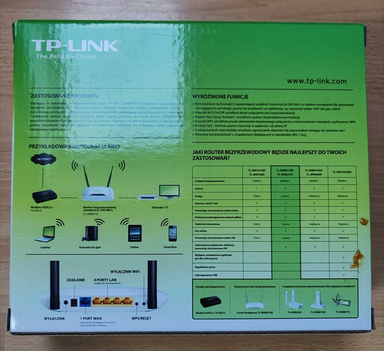 Router bezprzewodowy standard N 300Mb/s TP-LINK Model TL-WR841N