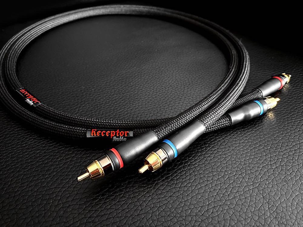 Interkonekt RCA Receptor Audio Kabel Hi-End Przewód Japoński 1m