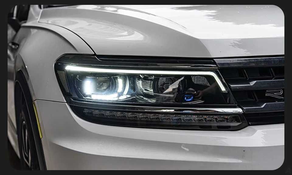 Reflektory lampy samochodowe LED DRL + HID do VW Tiguan