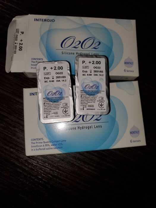 Лінзи контактні INTEROJO O2O2 +2.00