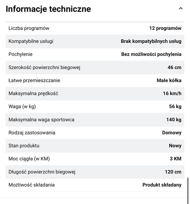 Bieżnia Eliton Corciano Cintra