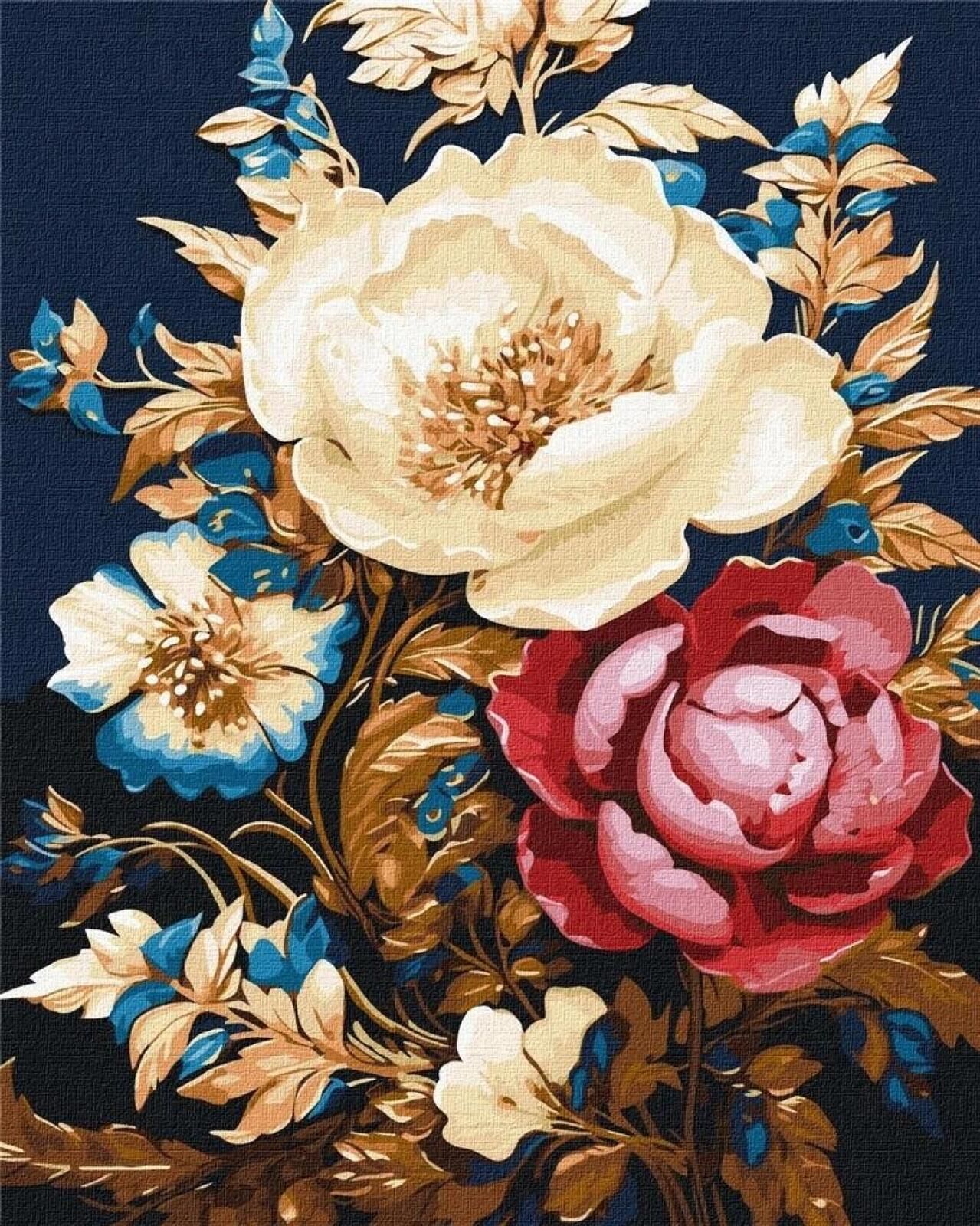 Malowanie po numerach - Kwiatowy cud 40x50cm Ideyka pudełko,505x404
