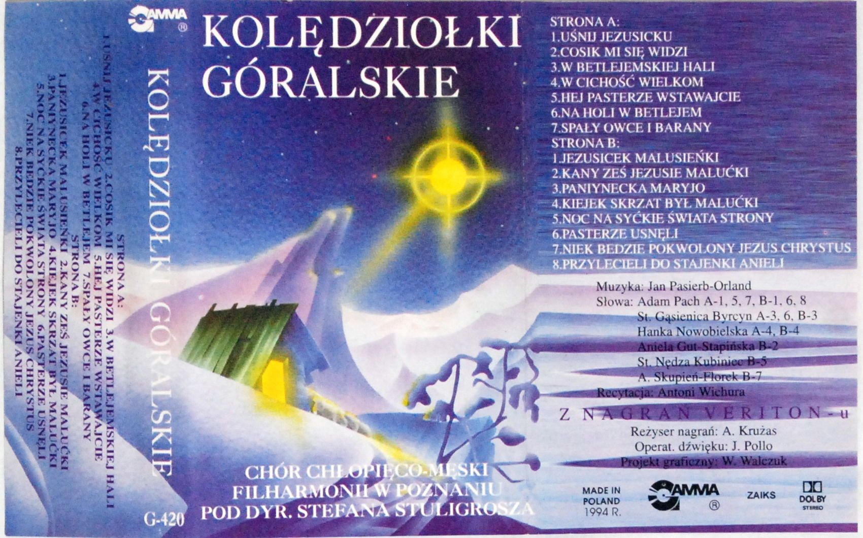 Chór Chłopięco-Męski Fiharmonii W Poznaniu - Kolędziołki Góralskie BDB