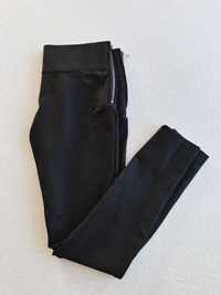 Klasyczne czarne rurki, legginsy Zara zapinane na zamek, elastyczne, S