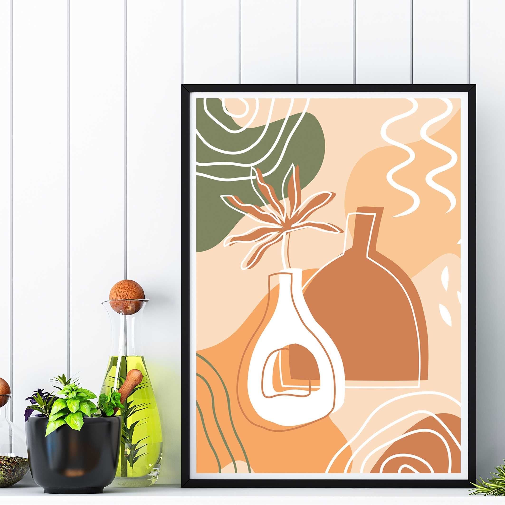 plakat Boho abstrakcja, stylowy obraz plakat boho do pokoju abstrakcja