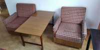 Meble PRL 2 fotele + ława, retro, vintage, rok '75