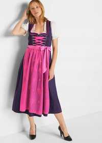 B.P.C. sukienka ludowa fioletowo-różowa 48.