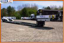 Tiefbett MEGA Trailers, 2 osie ład. 33 T dł. 17.600 mm rozciągana ! NOWOŚĆ !  GOTOWY - Hydr. odpinany balkon pod kombajny, harvestery, budowlane !!!