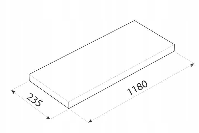 Półka płyta MDF Velano 118 x 23 cm odcienie szarości