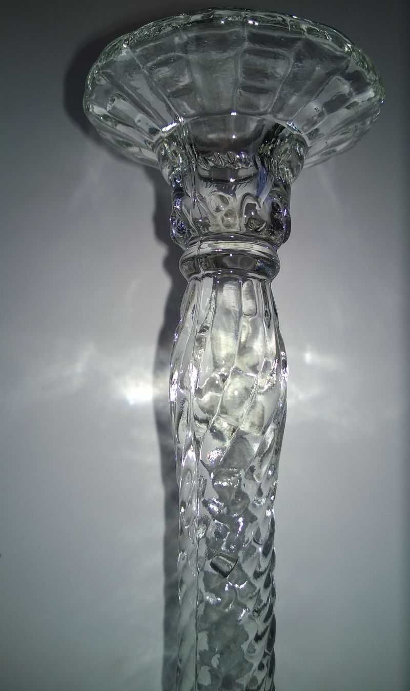 Świecznik szklany wysoki kolumnowy Ząbkowice 2 sztuki