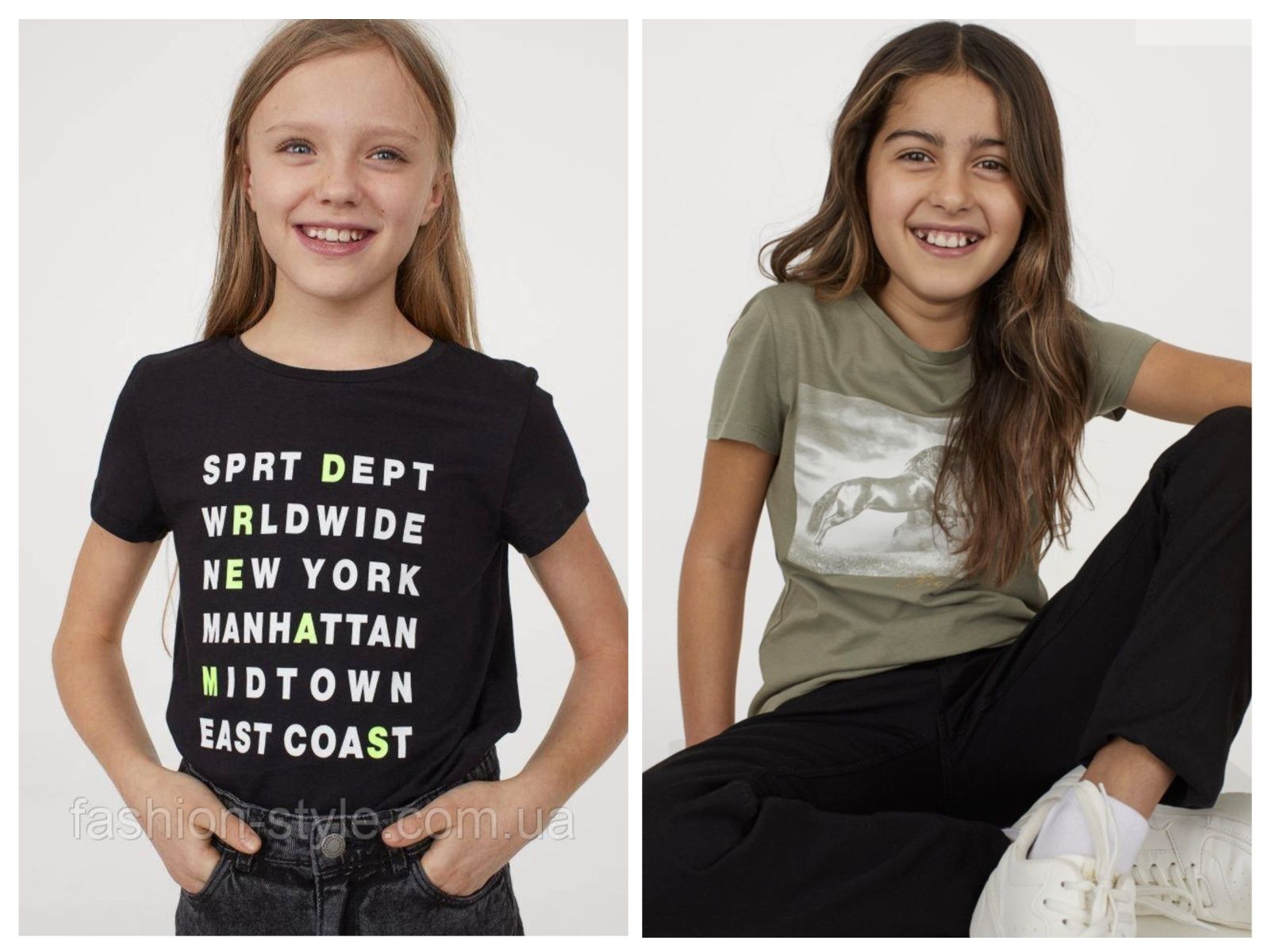 Бавовняні футболки H&M для дівчинки 134, 140, 146,152,158,164,170