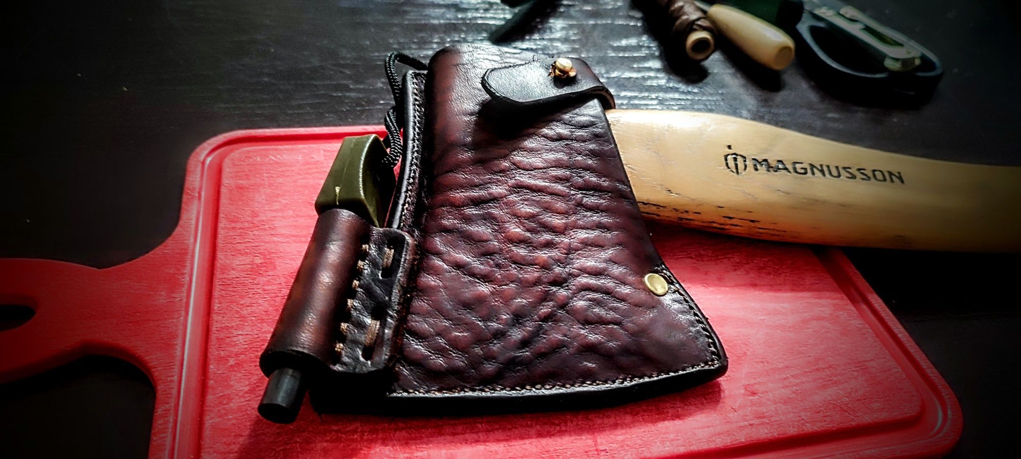 Kubek Bushcraft w stylu retro (skóra) leatherwork