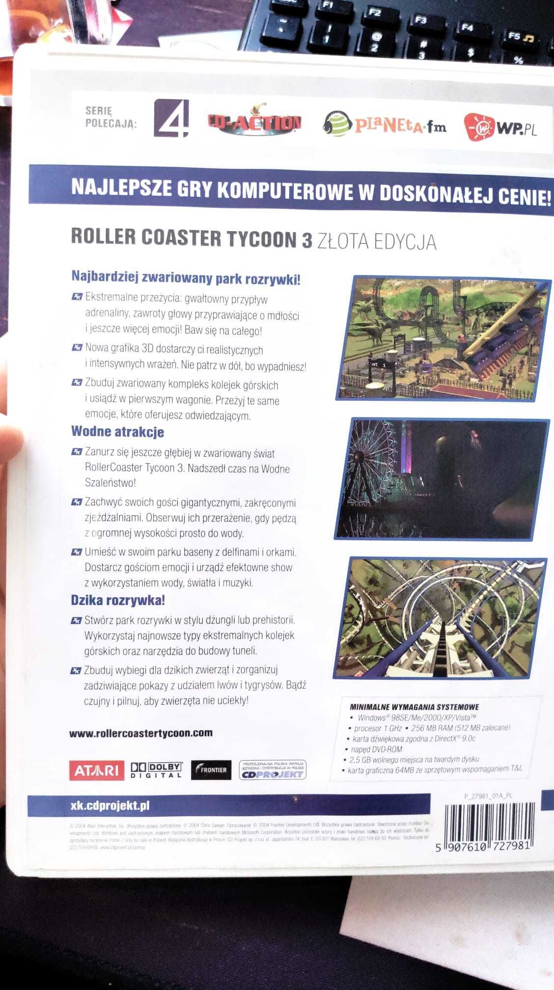 Gra Roller Coaster Tycoon 3 Złota Edycja PC DVD Wersja PL