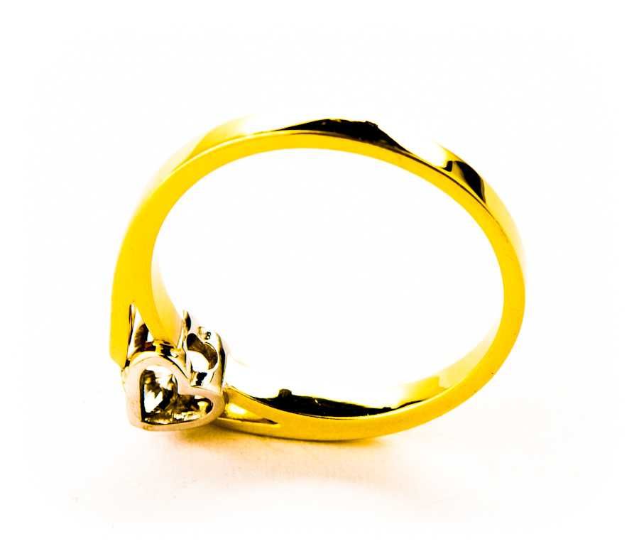 Złoty Pierścionek - DIAMENT 0,23ct - 14K - 2,67g - BRIJU - AMAZING