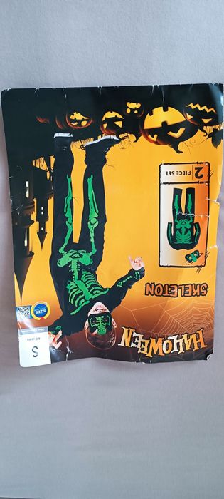 Strój 116 przebranie Halloween chłopięce kościotrup kostium