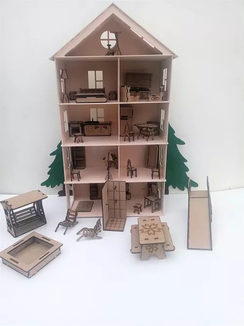 Кукольный дом с мебелью для лол 32 позиции и детской площадкой