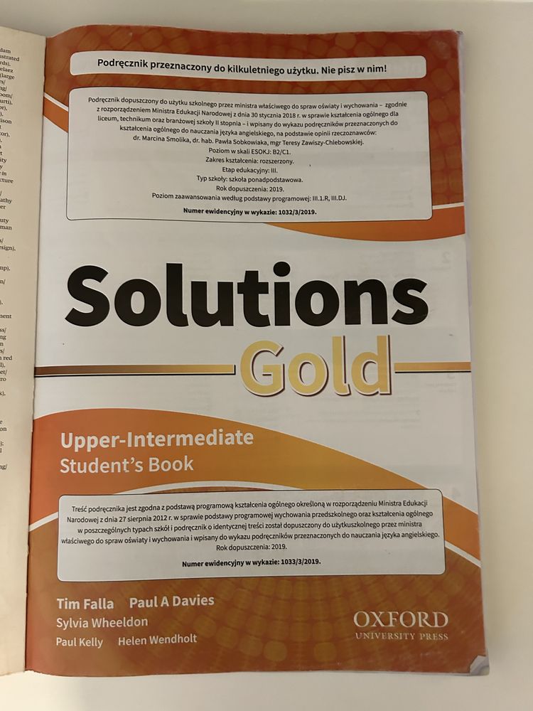 Podręcznik Solutions gold Upper-Intermediate