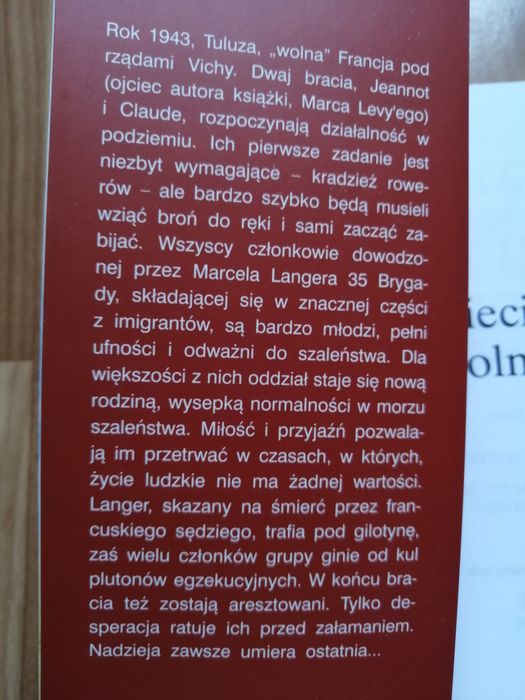 Marc Levy Powtórka Dzieci wolności Ona&On Uczucie silniejsze od strach