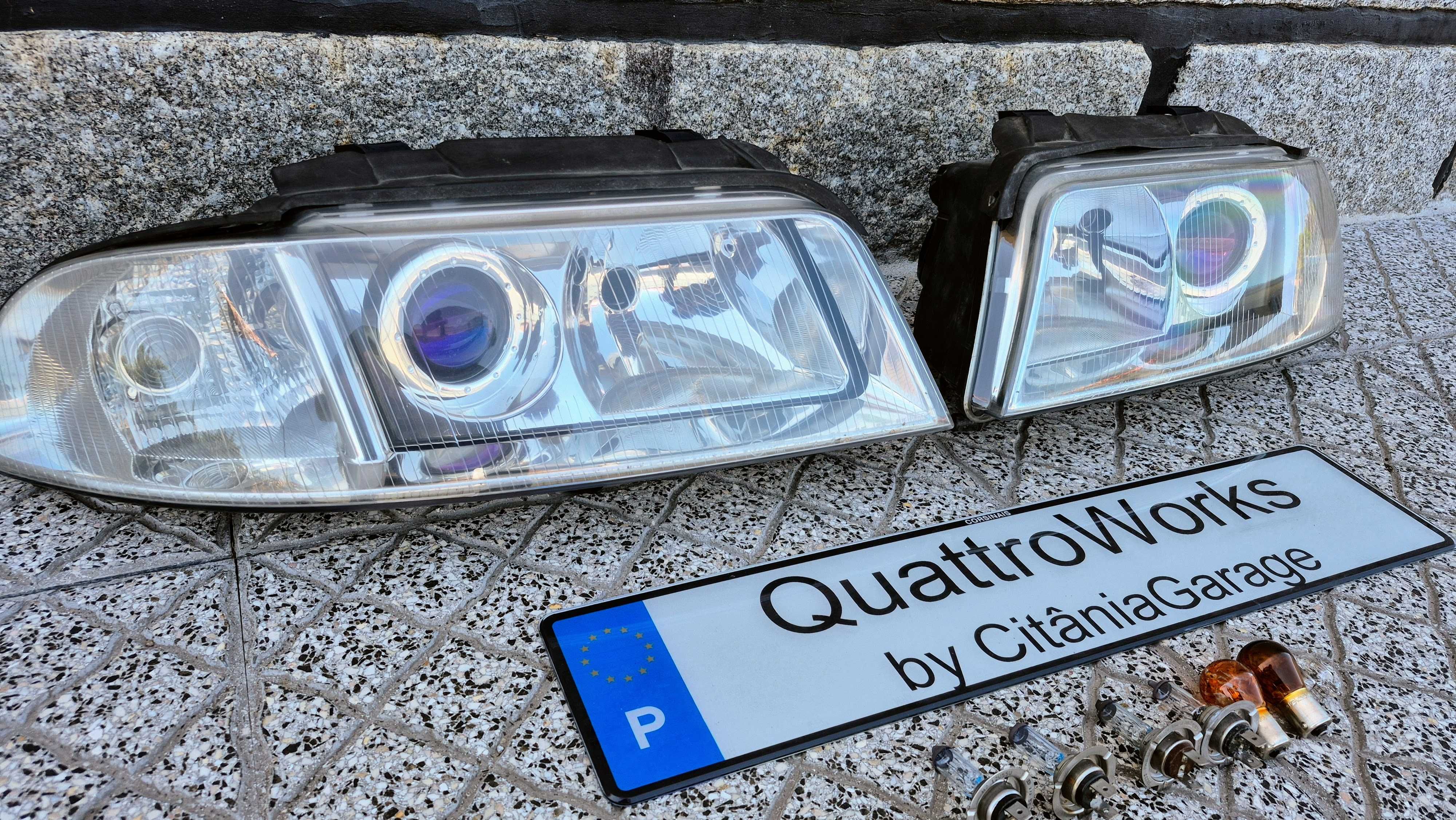 ÓTICAS/FARÓIS AUDI A4 B5 (8D) ORIGINAIS VALEO+ OLHO DE BOI EXCELENTES*