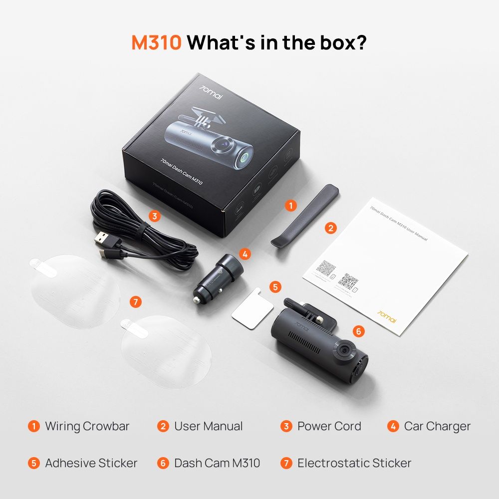 Автомобільний відеореєстратор Xiaomi 70mai Dash Cam M310 2K 1296P WiFi