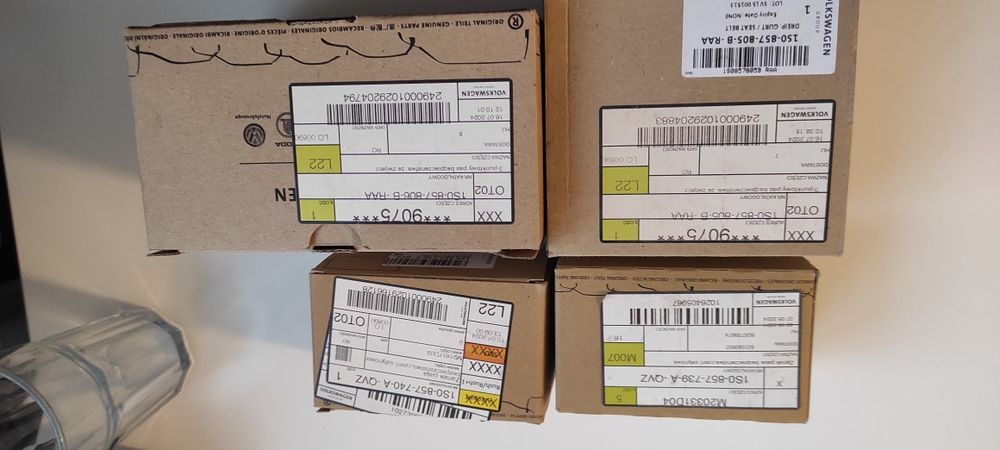 Komplet nowych pasów bezpieczeństwa oraz zapięć tył VW UP Skoda CityGO