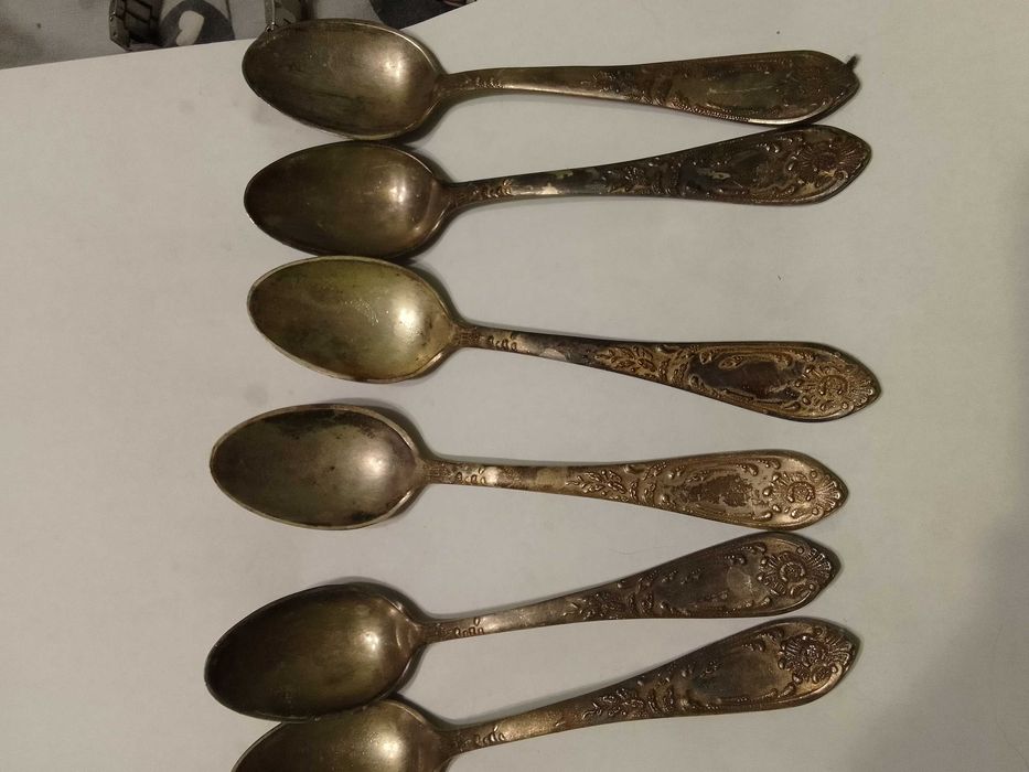 Набор советских мельхиоровых чайных десертных ложек МНЦ